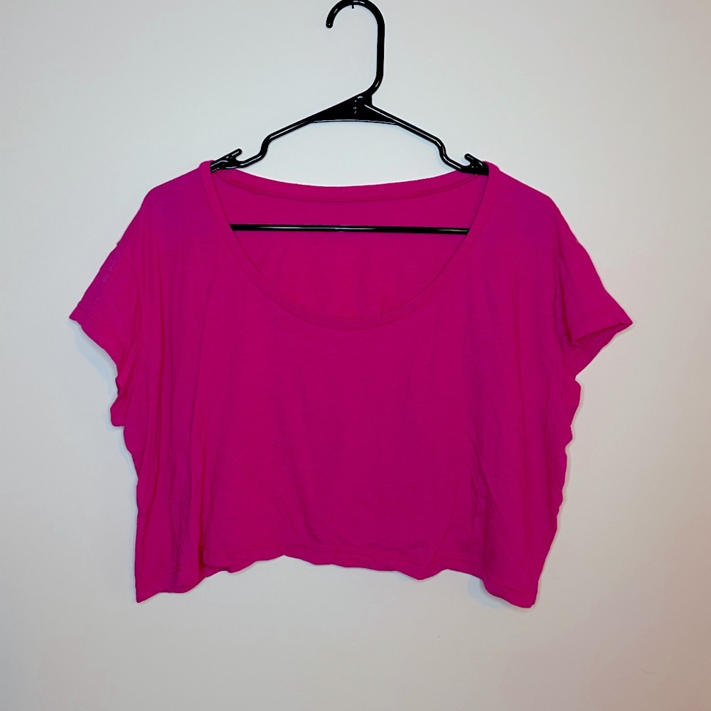 Hot Pink Crop Tee | OS | American Apparel
